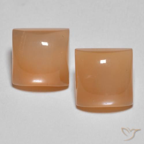 4.38 ct Orange Moonstone, 7.2 x 7.2 mm Square Cut From India, Photo A