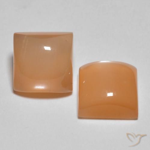 4.38 ctw Orange Moonstone Stones, Natural Moonstone in Square Cabochon Shape for Sale