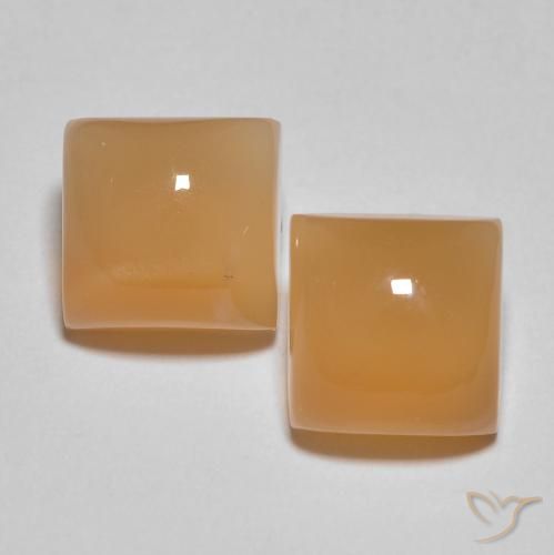 4.58ctw Natural Medium Light-Orange Moonstone, Square, Translucent
