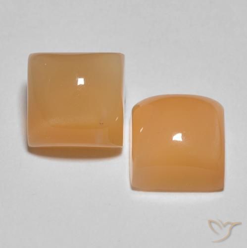 4.58 ctw Golden Moonstone Stones, Natural Moonstone in Square Cabochon Shape for Sale