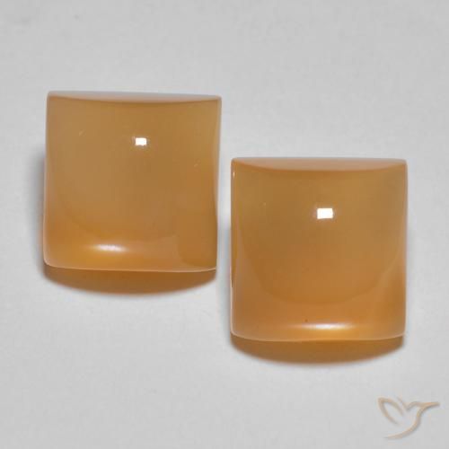 5.33ctw Natural Orange Cream Moonstone, Square, Translucent