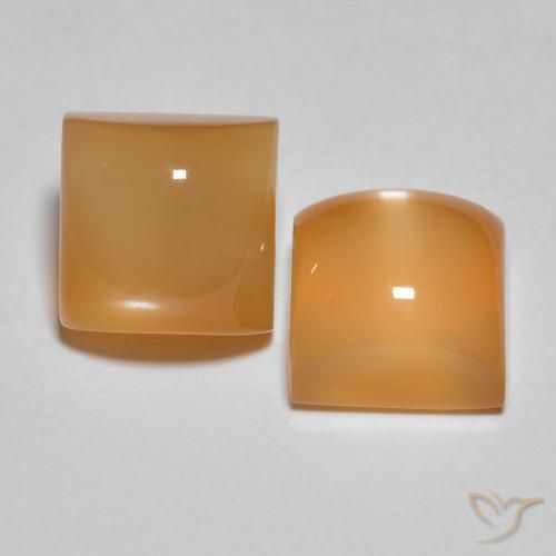 5.33 ctw Golden Moonstone Stones, Natural Moonstone in Square Cabochon Shape for Sale