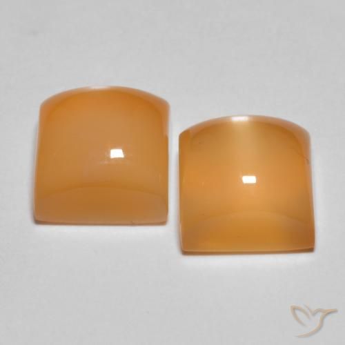 Moonstone Gemstones in 7 x 7 mm (calibrated) Size for Sale, Moonstone Stones in Orange Cream Color