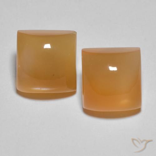 5.31 ct Yellow Moonstone, 7.3 x 7.3 mm Square Cut From India, Photo A
