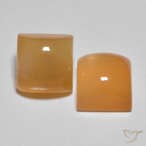 5.31 ctw Golden Moonstone Stones, Natural Moonstone in Square Cabochon Shape for Sale