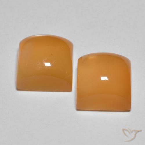 Moonstone Gemstones in 7.3 x 7.3 mm Size for Sale, Moonstone Stones in Orange Cream Color