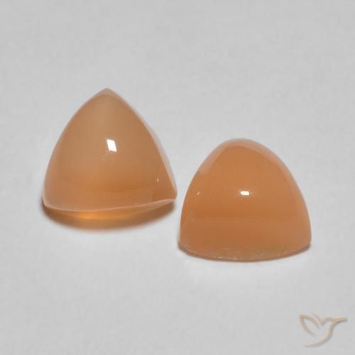 1.25 ctw Golden Moonstone Stones, Natural Moonstone in Trillion Cabochon Shape for Sale