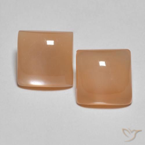 3.15 ct Orange Moonstone, 7.2 x 7.2 mm Square Cut From India, Photo A