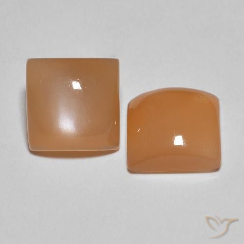 3.26 ctw Golden Moonstone Stones, Natural Moonstone in Square Cabochon Shape for Sale