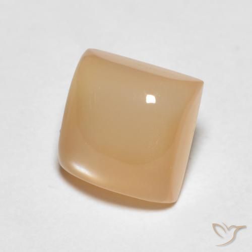 1.35 ct Orange Moonstone Stone, Natural Moonstone in Square Cabochon Shape for Sale