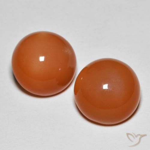 10.76ctw Natural Reddish Orange Moonstone, Round, Opaque
