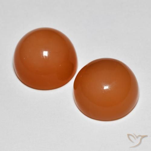 Moonstone Gemstones in 11 mm (calibrated) Size for Sale, Moonstone Stones in Deep Orange Color