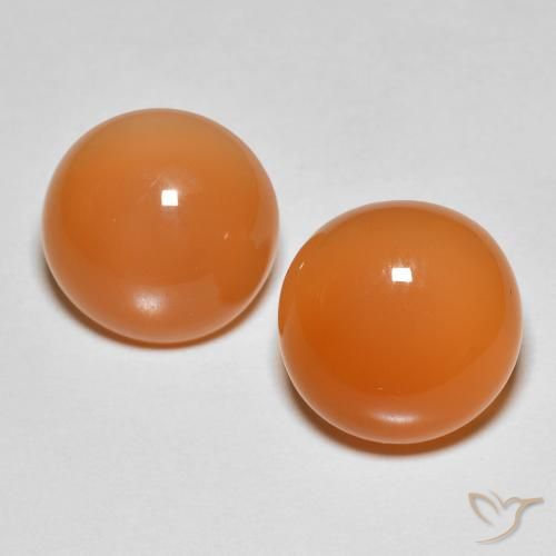 8.82ctw Natural Warm Apricot Orange Moonstone, Round, Translucent
