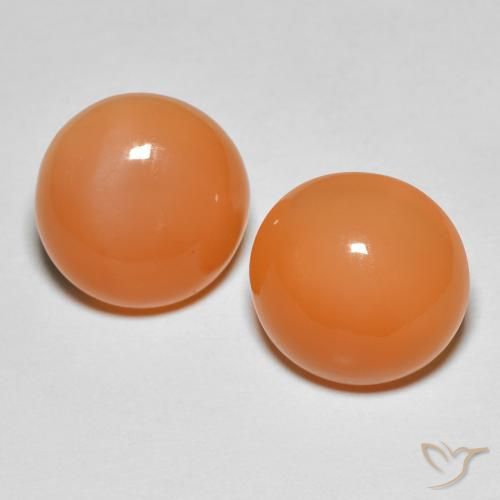 8.46 ct Orange Moonstone, 11.2 mm Round Cut From India, Photo A