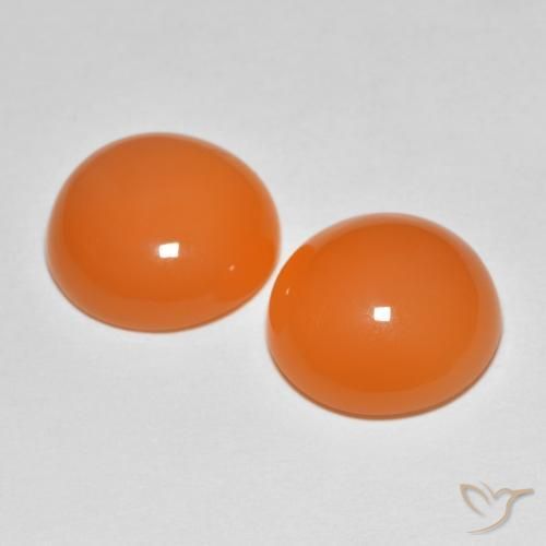 Moonstone Gemstones in 11 mm (calibrated) Size for Sale, Moonstone Stones in Medium Orange Color