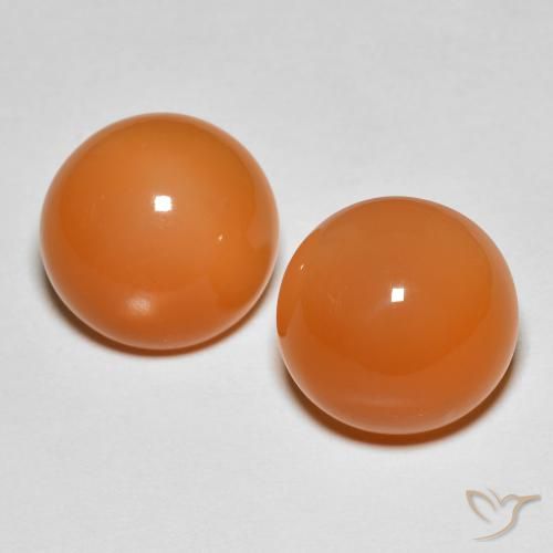 9.59 ct Orange Moonstone, 11.1 mm Round Cut From India, Photo A