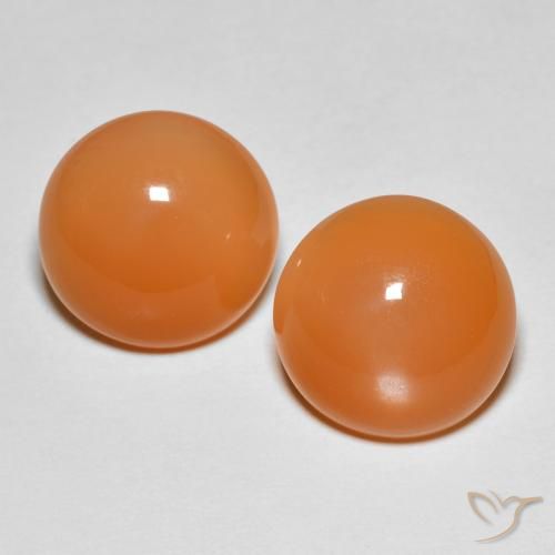 7.76 ct Orange Moonstone, 11.1 mm Round Cut From India, Photo A