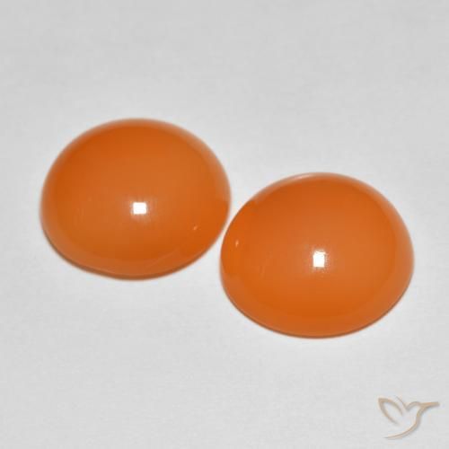 Moonstone Gemstones in 11 mm (calibrated) Size for Sale, Moonstone Stones in Warm Apricot Orange Color