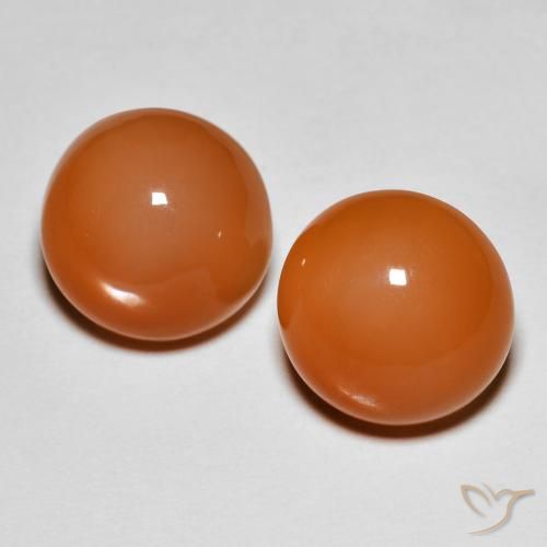 10.38 ct Orange Moonstone, 11.1 mm Round Cut From India, Photo A