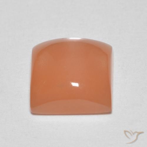 Moonstone Gemstone in 7.3 x 7.2 mm Size for Sale, Moonstone Stone in Cantaloupe Orange Color