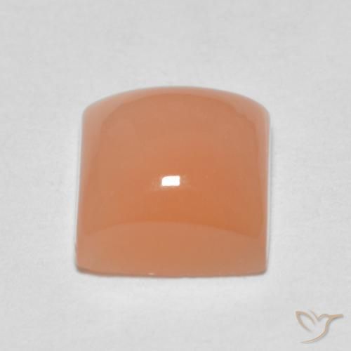 Moonstone Gemstone in 7 x 7 mm (calibrated) Size for Sale, Moonstone Stone in Cantaloupe Orange Color