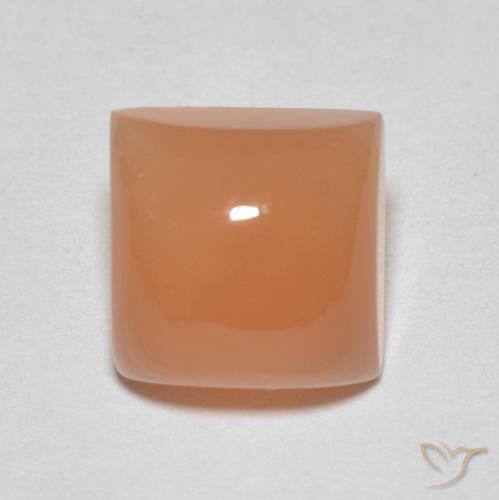 2.11ct Natural Light Reddish Orange Moonstone, Square, Translucent