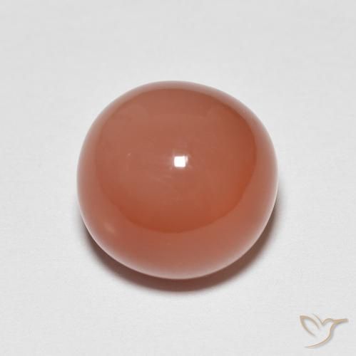 5.13 ct Orange Moonstone Stone, Natural Moonstone in Round Cabochon Shape for Sale