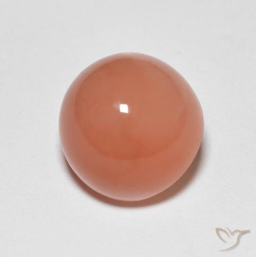 5.53 ct Red Moonstone Stone, Natural Moonstone in Round Cabochon Shape for Sale