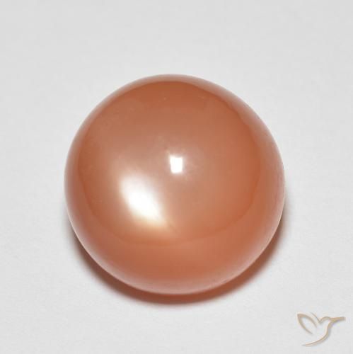 6.51 ct Red Moonstone Stone, Natural Moonstone in Round Cabochon Shape for Sale