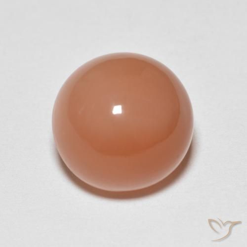 5.37ct Natural Light Reddish Orange Moonstone, Round, Translucent
