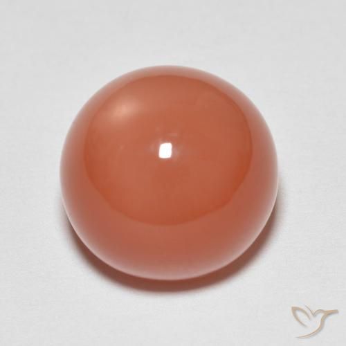 6.80ct Natural Reddish Orange Moonstone, Round, Translucent
