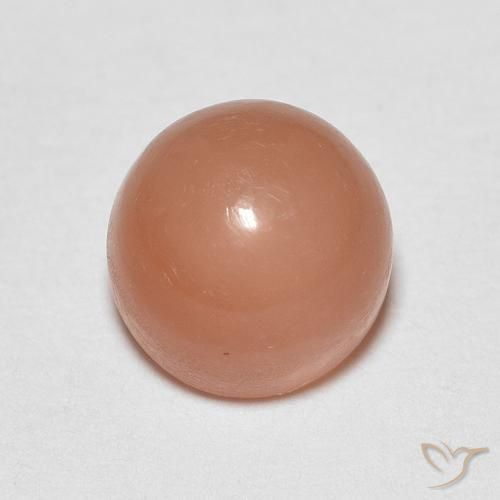 1.30ct Natural Cantaloupe Orange Moonstone, Round, Translucent