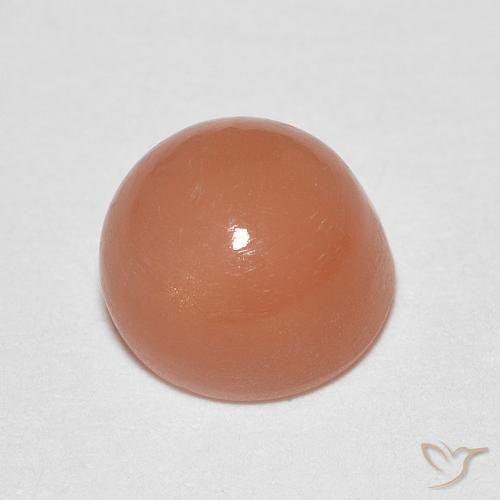 Moonstone Gemstone in 6.5 mm (calibrated) Size for Sale, Moonstone Stone in Cantaloupe Orange Color