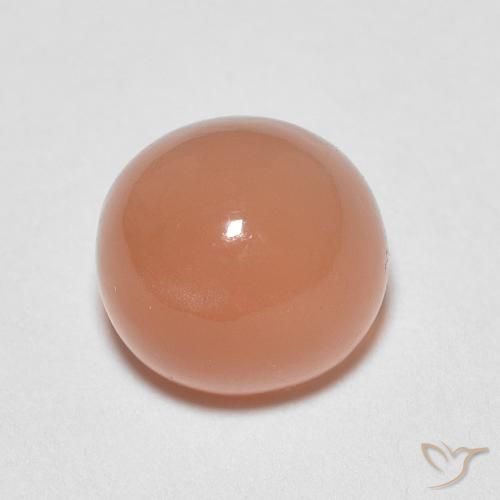 1.23 ct Orange Moonstone Stone, Natural Moonstone in Round Cabochon Shape for Sale