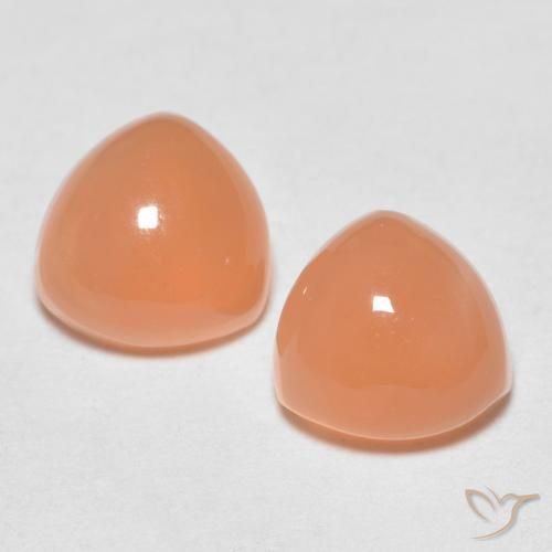1.77ctw Natural Light Orange Moonstone, Trillion, Translucent