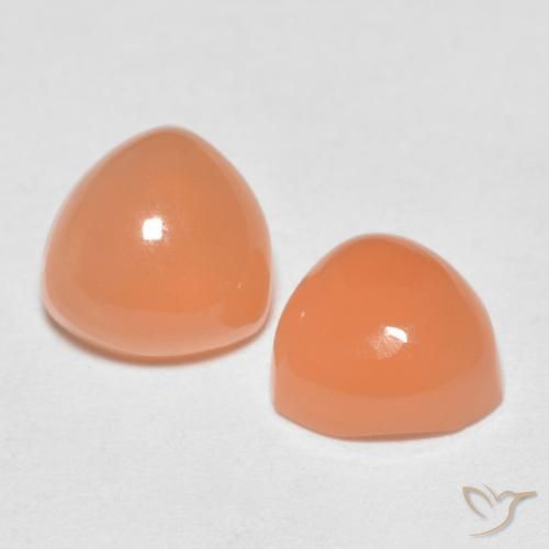 1.77 ctw Orange Moonstone Stones, Natural Moonstone in Trillion Cabochon Shape for Sale