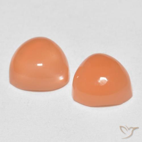 Moonstone Gemstones in 6 x 6 mm (calibrated) Size for Sale, Moonstone Stones in Light Orange Color