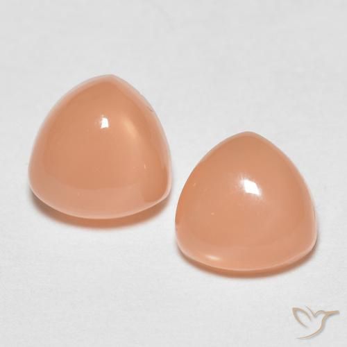 1.66ctw Natural Cantaloupe Orange Moonstone, Trillion, Translucent