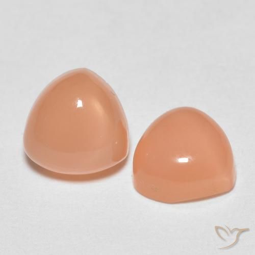 1.66 ctw Orange Moonstone Stones, Natural Moonstone in Trillion Cabochon Shape for Sale