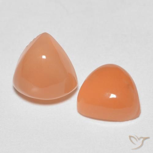 1.62 ctw Orange Moonstone Stones, Natural Moonstone in Trillion Cabochon Shape for Sale