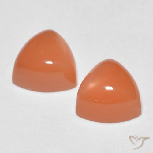 Moonstone Gemstones in 6 x 6 mm (calibrated) Size for Sale, Moonstone Stones in Deep Orange Color