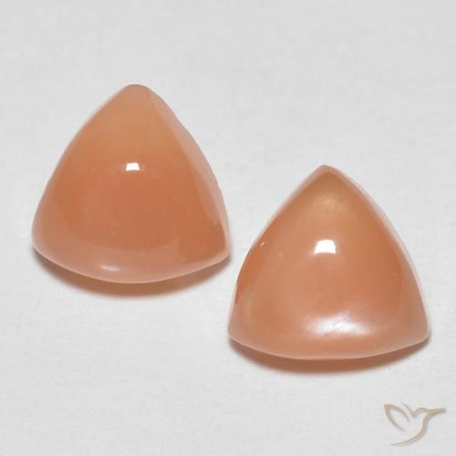 1.62 ct Orange Moonstone, 6.2 x 6 mm Trillion Cut From India, Photo A