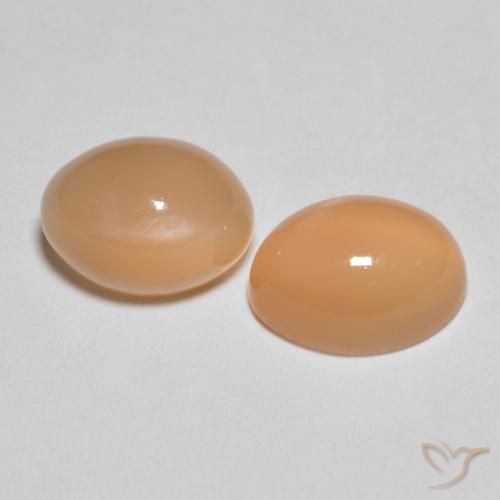 2.86 ctw Orange Moonstone Stones, Natural Moonstone in Oval Cabochon Shape for Sale