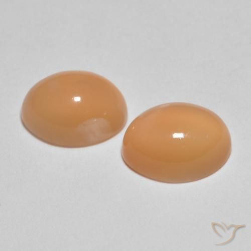 Moonstone Gemstones in 8 x 6 mm (calibrated) Size for Sale, Moonstone Stones in Medium Light-Orange Color