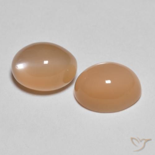 3.18 ctw Orange Moonstone Stones, Natural Moonstone in Oval Cabochon Shape for Sale