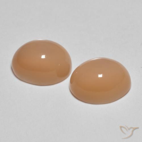 Moonstone Gemstones in 8 x 6 mm (calibrated) Size for Sale, Moonstone Stones in Peach Orange Color