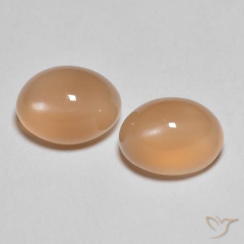 3.32ctw Natural Cantaloupe Orange Moonstone, Oval, Translucent