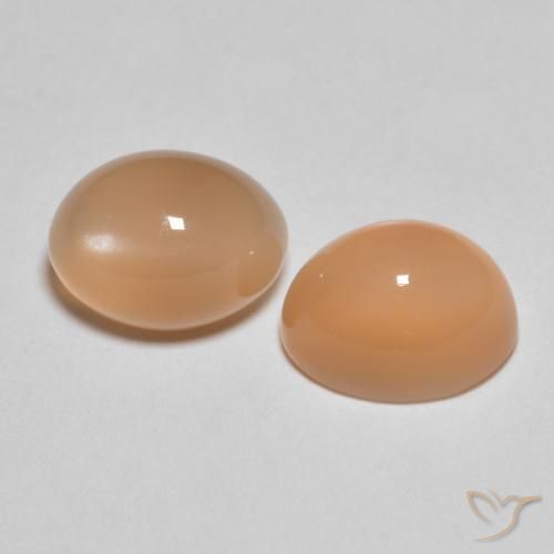 3.32 ctw Orange Moonstone Stones, Natural Moonstone in Oval Cabochon Shape for Sale