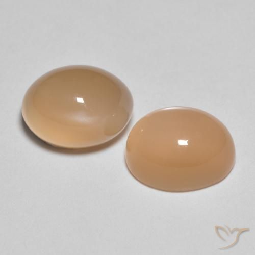 3.44 ctw Orange Moonstone Stones, Natural Moonstone in Oval Cabochon Shape for Sale