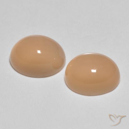 Moonstone Gemstones in 8 x 6 mm (calibrated) Size for Sale, Moonstone Stones in Cantaloupe Orange Color